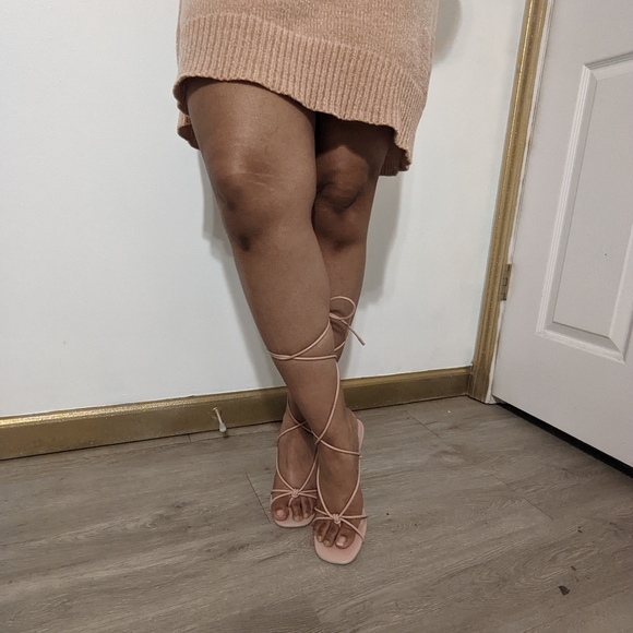 Wild Pair Nude Clear Wedges - Picture 2 of 7